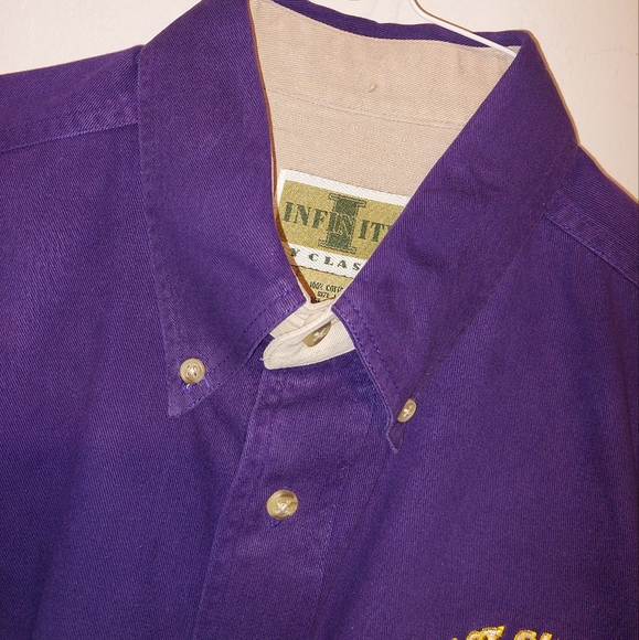 Mens Infinity by Classic ECU purple button up Size L - Picture 3 of 5
